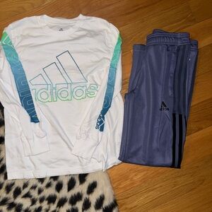 Adidas Kids Blue Track Pants and shirt bundle